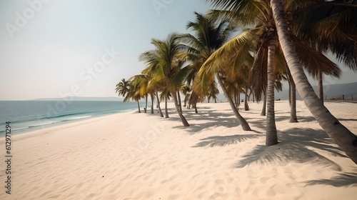 Palmy Trees Cast a Tranquil Spell on a Sandy Beach