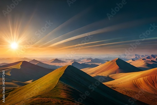sunrise in the desert   generated by AI technology 