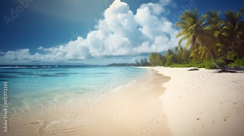 Beach bliss, captivating tropical beach, swaying palms, and blissful ocean retreat © Ranya Art Studio