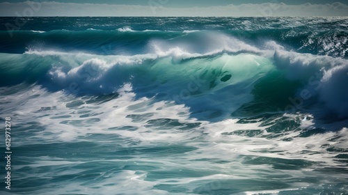 Enchanted horizons, captivating ocean waves, majestic skies, and serene foam © Ranya Art Studio