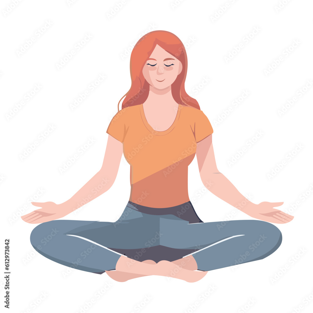 women in lotus position practicing yoga