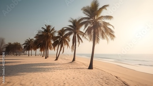 Palmy Trees and a Sandy Beach for a Tropical Getaway