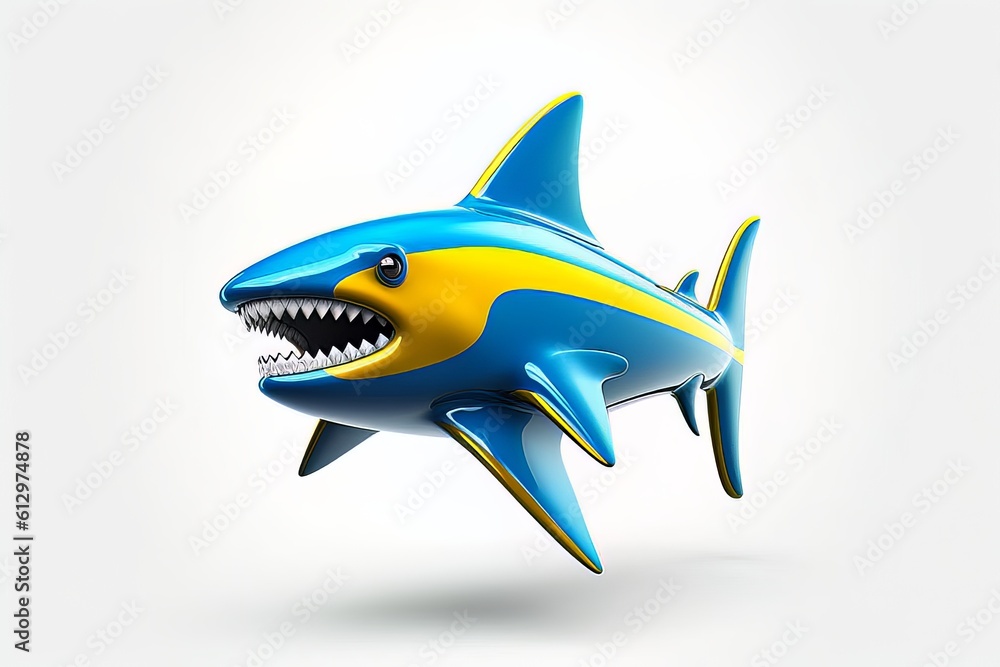 Cartoon image of a shark on a white background isolated AI Generative AI Cartoon image of a shark on a white background isolated AI Generative AI