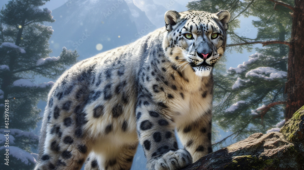 Obraz premium Majestic Snow Leopard