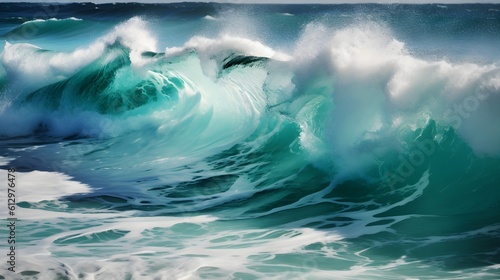 Ethereal serenity, serene ocean waves, beautiful clouds, and whirling foam © Ranya Art Studio