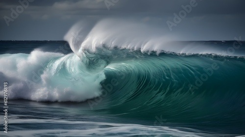 Tranquil haven, awe-inspiring sea waves, beautiful clouds, and ethereal foam © Ranya Art Studio