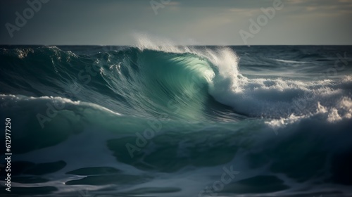 Coastal harmony, tranquil ocean waves, dreamy clouds, and pristine foam © Ranya Art Studio