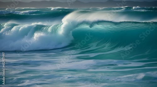 Coastal harmonies, tranquil ocean waves, ethereal clouds, and whirling foam © Ranya Art Studio