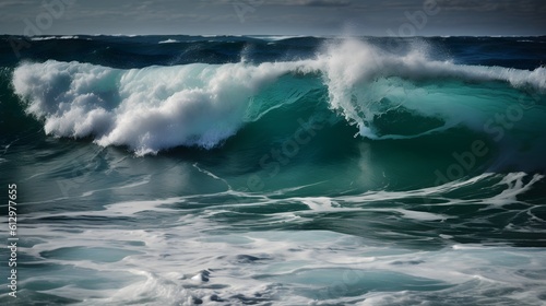 Nature's rhapsody, mesmerizing ocean waves, dreamy clouds, and pristine foam © Ranya Art Studio