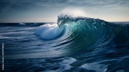 Whirlwind of beauty, captivating ocean waves, serene skies, and delicate foam © Ranya Art Studio