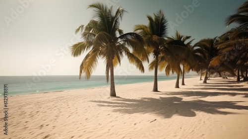 Palmy Trees and a Sandy Beach Offer a Slice of Heaven © Ranya Art Studio