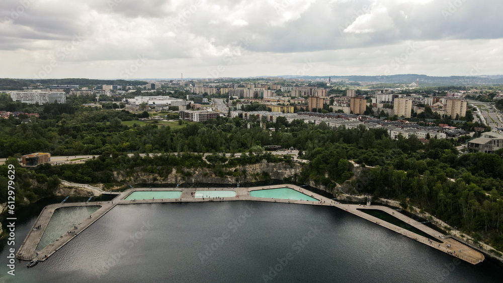  Park Zakrzówek swimming pools, top view from drone