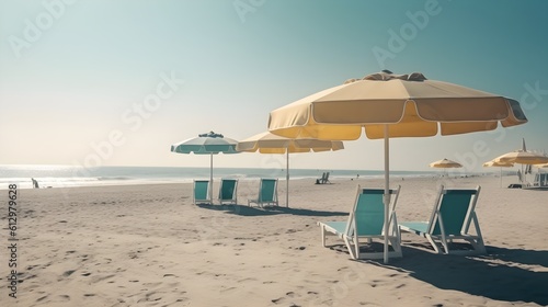 Breathtaking beachscape  sandy beach  soft clouds  and captivating seaside views