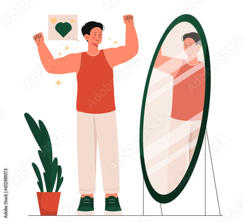 Self love and acceptance vector concept