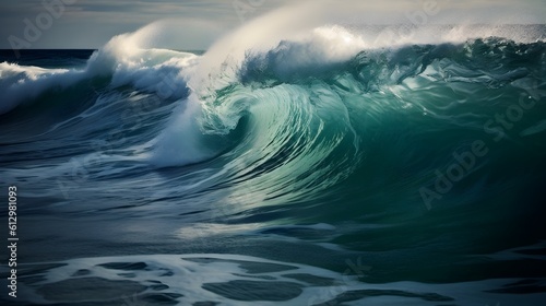 Dynamic symphony, captivating ocean waves, majestic skies, and whirling foam © Ranya Art Studio