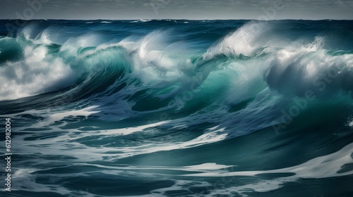 Azure delight, captivating sea waves, heavenly clouds, and serene foam © Ranya Art Studio