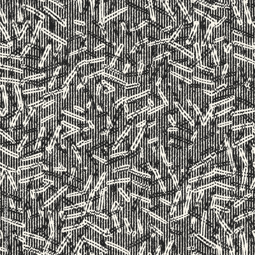 Charcoal Distressed Knit Textured Matsuba Pattern