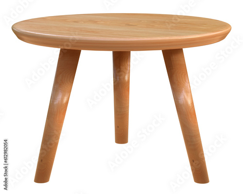 Brown wooden table for product presentation isolated on transparent background
