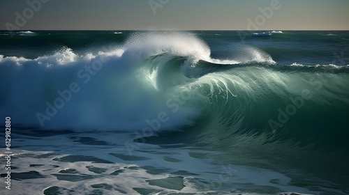 Coastal serenity, captivating wave moments with majestic skies and pristine foam © Ranya Art Studio