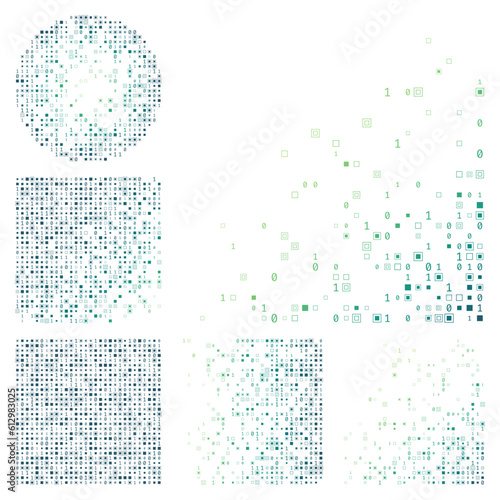 Abstract Technology Background. Blue, green, and yellow color theme backgrounds. Gradient geometric patterns. Cool vector illustration.