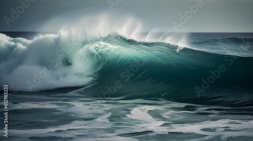 Ethereal seascapes, mesmerizing ocean waves, ethereal clouds, and pristine foam