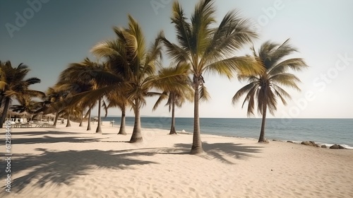 Palmy Trees Provide a Welcome Oasis on a Beautiful Sandy Beach © Ranya Art Studio