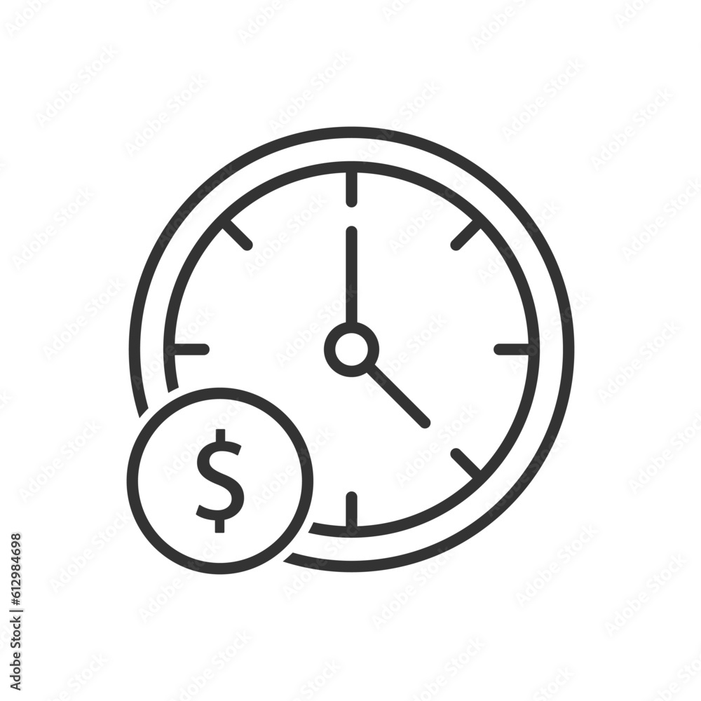 Time Is Money icon - Business Clock Icon Time Is Money icon - Business Clock Icon