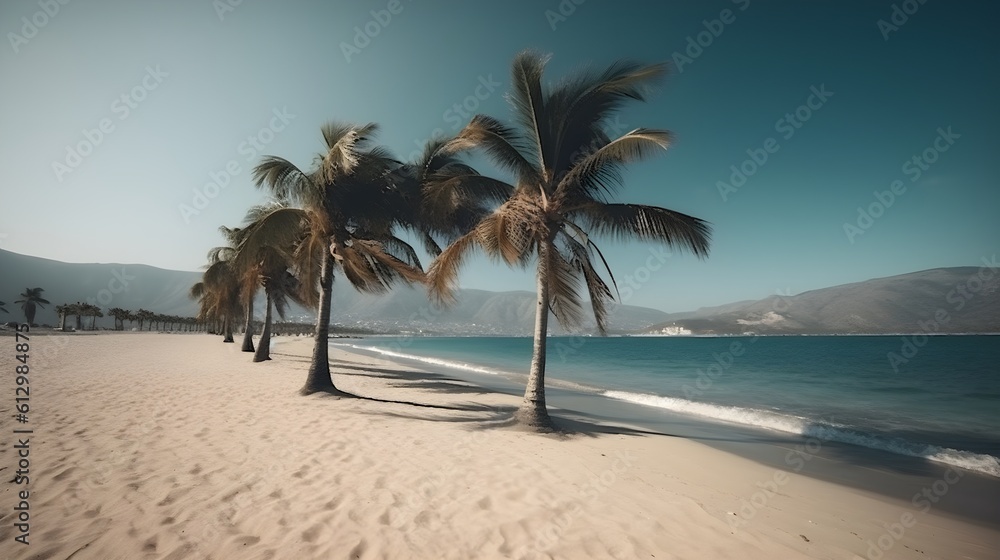 Palmy Trees Delight the Senses on a Sandy Beach
