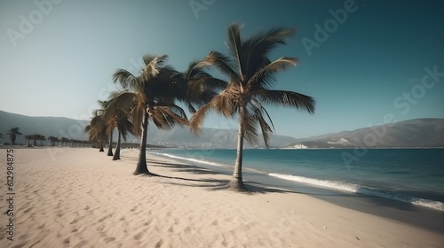 Palmy Trees Delight the Senses on a Sandy Beach