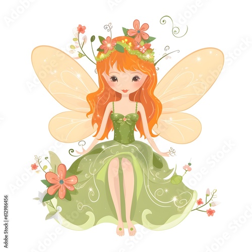 Floral fairyland journey  charming clipart of colorful fairies with cute wings and magical flower pathways