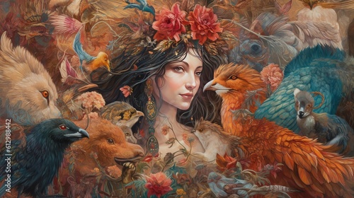 Persian Fables Art with People and Animals
