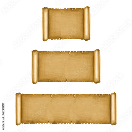 set of old paper banners