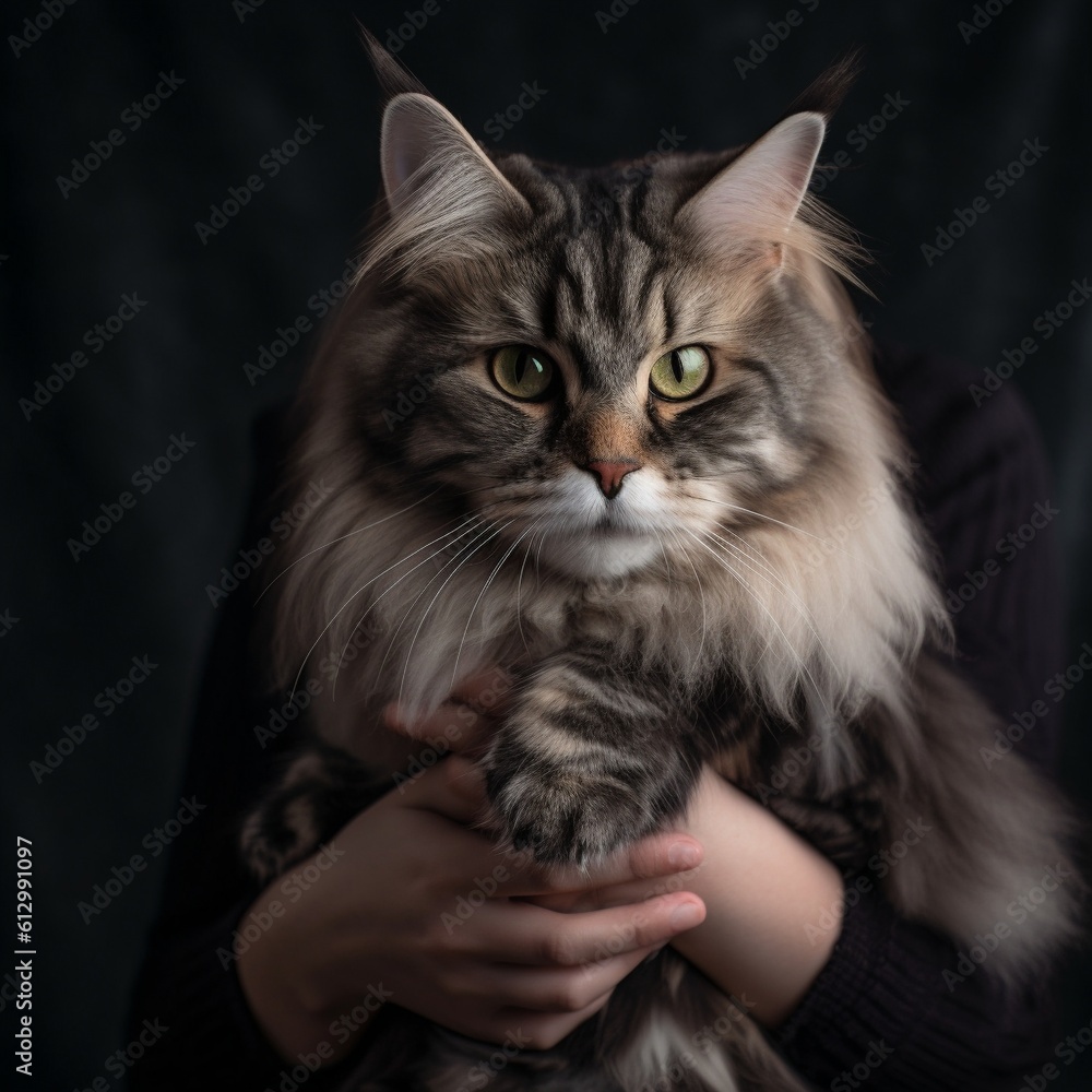 Kurilian Bobtail Cat Greeting Owner Kurilian Bobtail Cat Greeting Owner