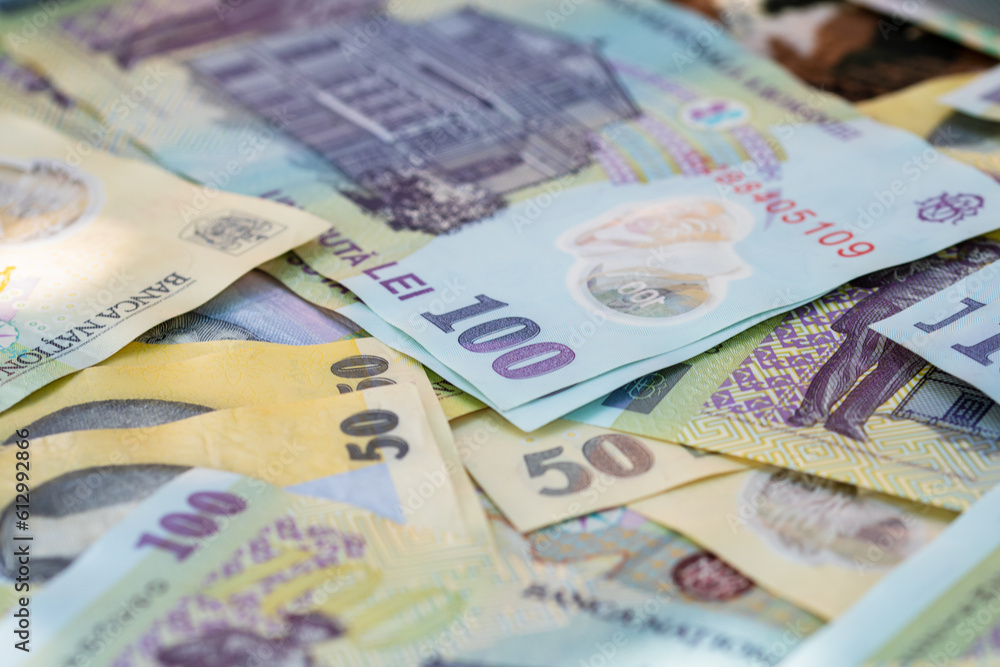 Obraz premium LEI Romanian money. RON Leu Money European Currency