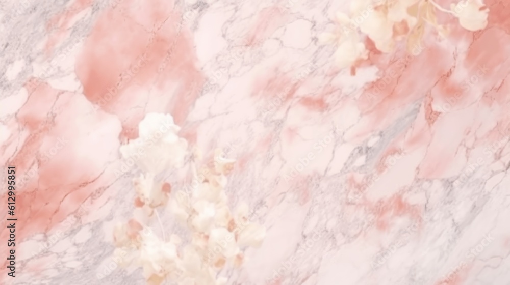 Marble stone texture that emulates the delicate beauty of a spring blossom, with soft hues of pink and white merging seamlessly wallpaper background