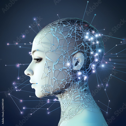 AI mind with binary code