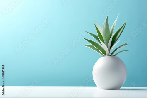 white vase with plant