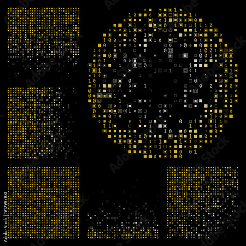 Tech background. Black and yellow color theme backgrounds. Gradient geometric patterns. Awesome vector illustration.