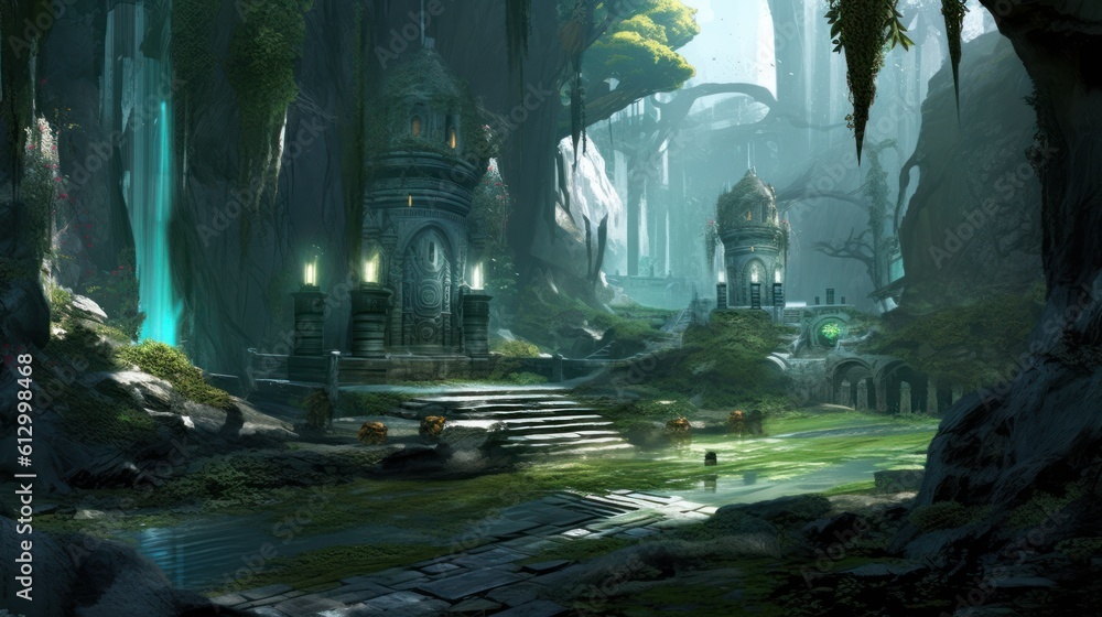 Obraz premium MMORPG game art environment