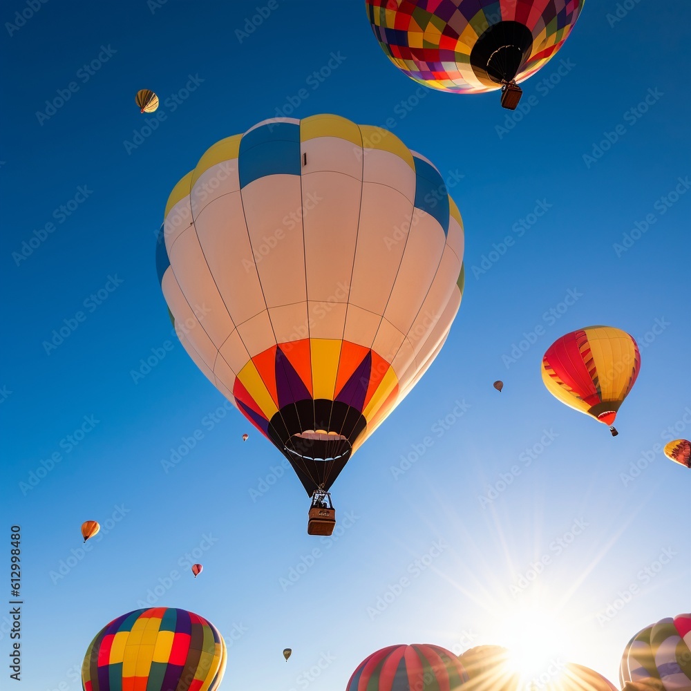 Obraz premium Wonder and Adventure Hot Air Balloons in a Colorful Sky