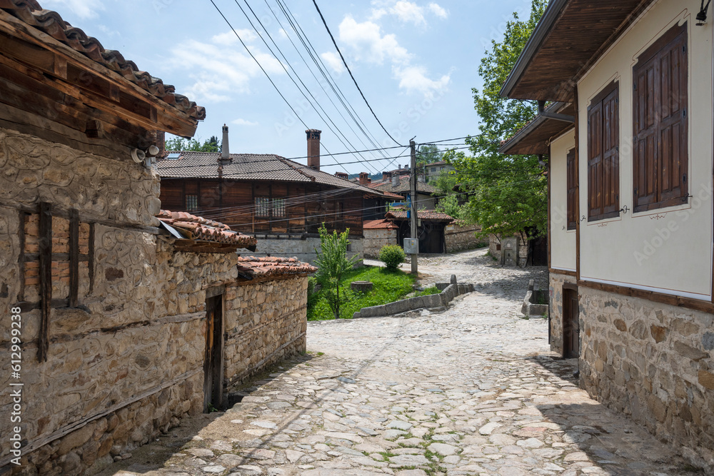 Street and old houses in Koprivshtitsa, Bulgaria Street and old houses in Koprivshtitsa, Bulgaria