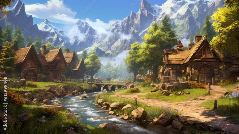 Fototapeta premium MMORPG game art environment