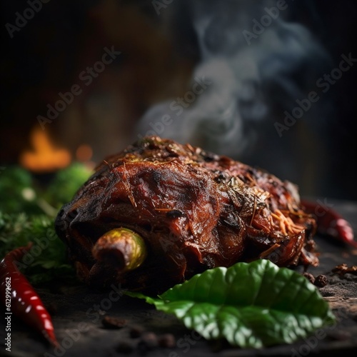 Omani Shuwa: Succulent and Aromatic Slow-Roasted Meat with Spices and Grilled Vegetables photo