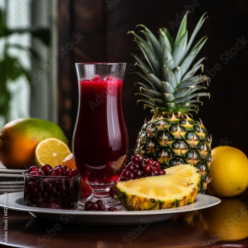 Bright and refreshing Zobo with fresh fruit