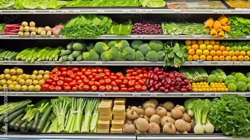 Wallpaper Mural Shelf of Fresh Vegetables in the Supermarket Torontodigital.ca