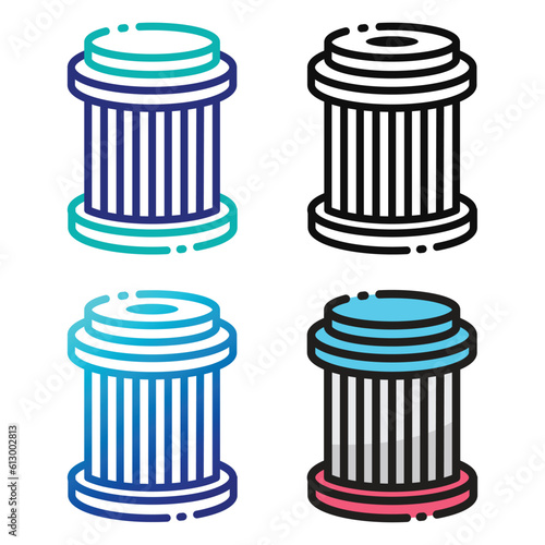 Air filter car icon design in four variation color