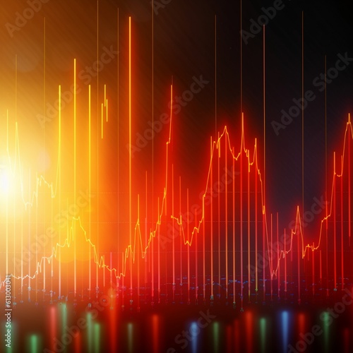 Stock Market Graph and Candlestick Chart with Economy Trends Background