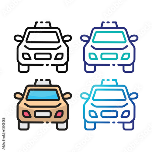 Taxi icon design in four variation color