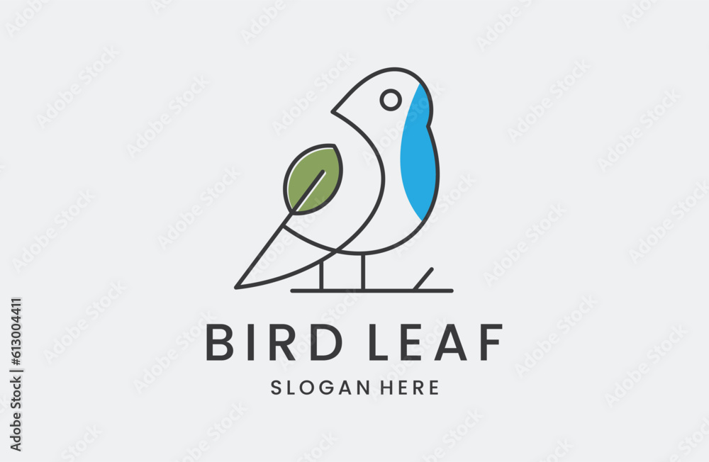 bird leaf logo vector icon template download monoline line art outline . bird leaf logo vector icon template download monoline line art outline .