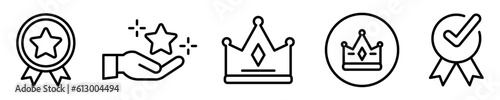 Conjunto de iconos de premium. Etiqueta de producto o servicio de primera calidad. Ilustración vectorial